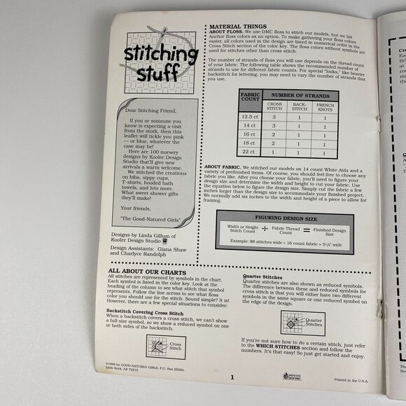 VTG 1996 Good Natured Girls Cross Stitch The Big Book Just For Baby 101 Designs - Picture 13 of 15